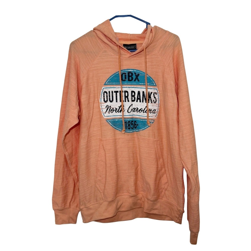 Lone Rock Clothing Outer Banks NC OBX Graphic Hoodie Coral Mens Large LR3054 NWT